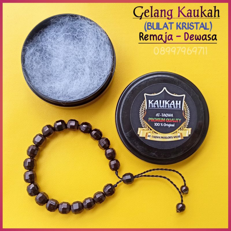 Gelang kaukah (BULAT KRISTAL + WADAH) gelang Kayu kaokah koka kokka kukah kokkah Pria - Wanita