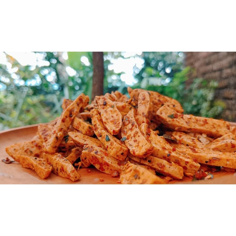 

[1 KG] Basreng stik pedas daun jeruk -cemilan viral pekalongan