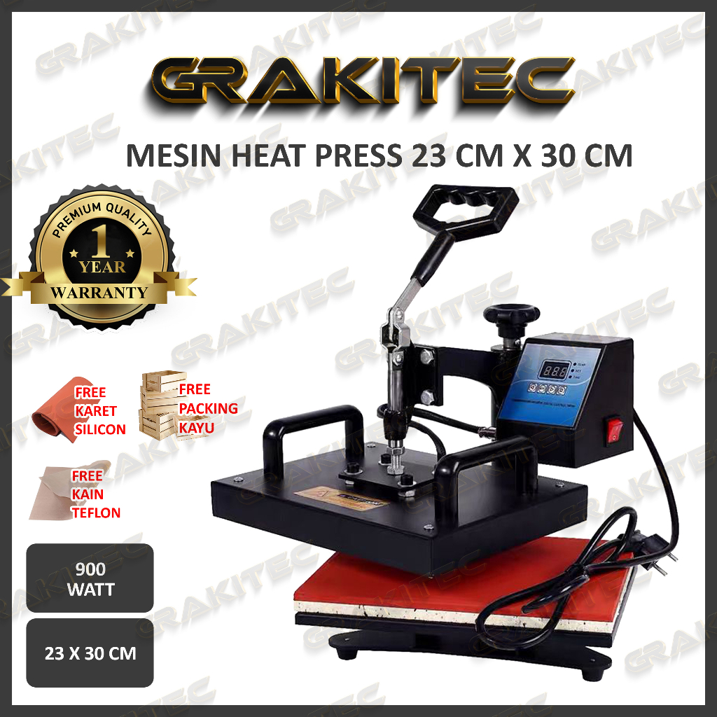Mesin Heat Press 23x30 Sablon Kaos Digital Small Swing Heat Press