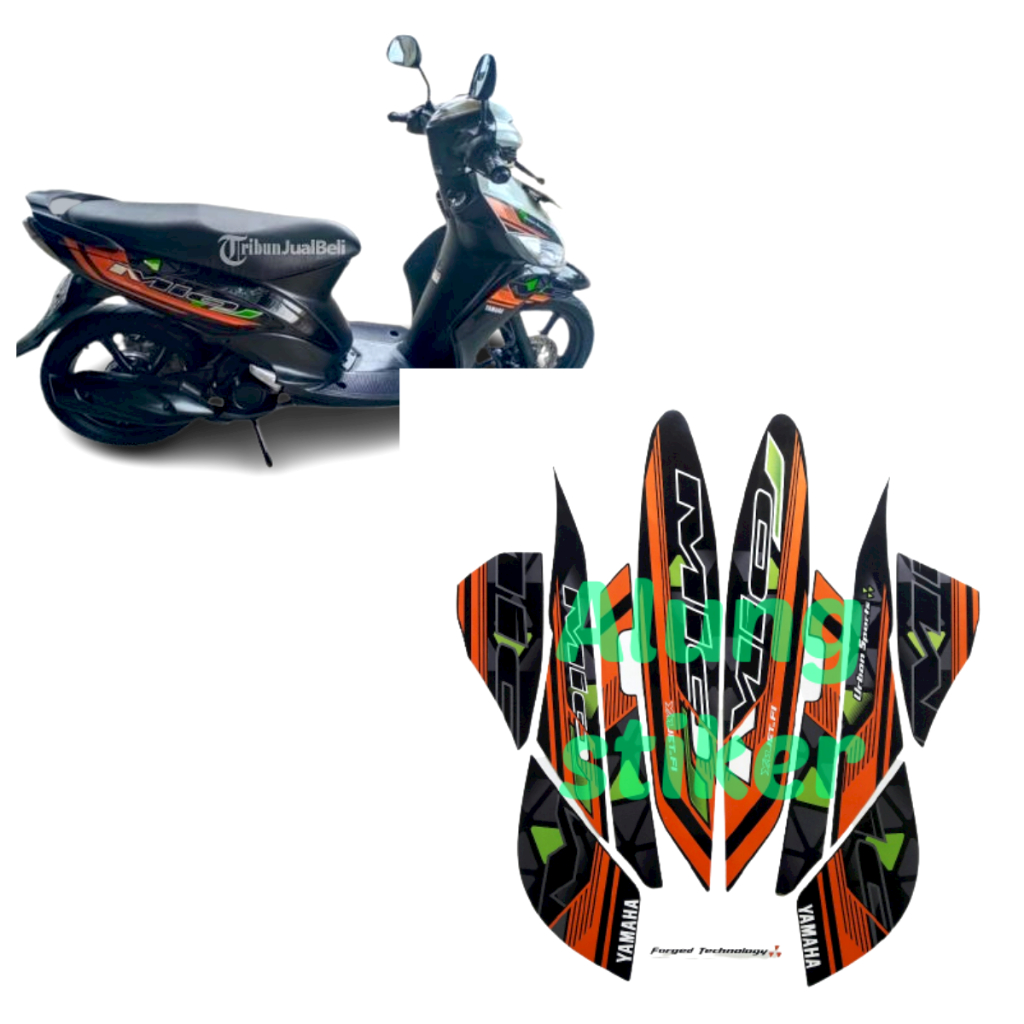 STIKER STRIPING LIS LES BODY MOTOR MIO J 2015 ORANGE 1SET STANDAR