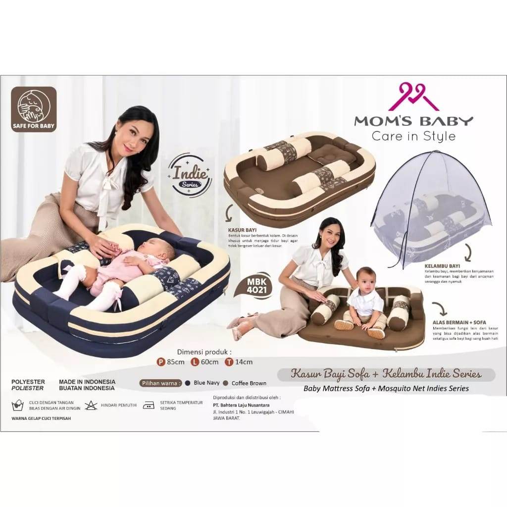 Moms Baby Kasur Bayi Sofa + Kelambu Indie Series