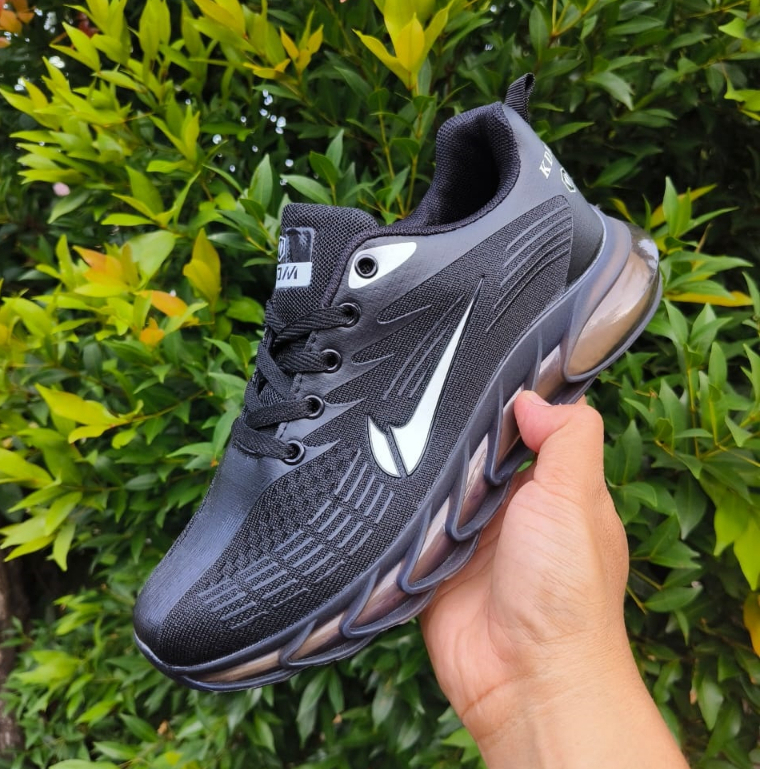 Sepatu Olahraga Lari Sepatu Running Sepatu Pria &amp; Wanita Premium Import KDM LF 1600 Black Logo White