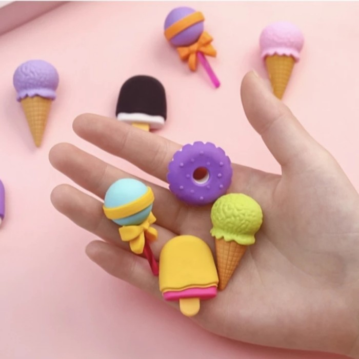 4 IN 1 PENGHAPUS PENSIL MODEL ICE CREAM DONAT LOLLIPOP POPSICLE / PENGHAPUS LUCU SET