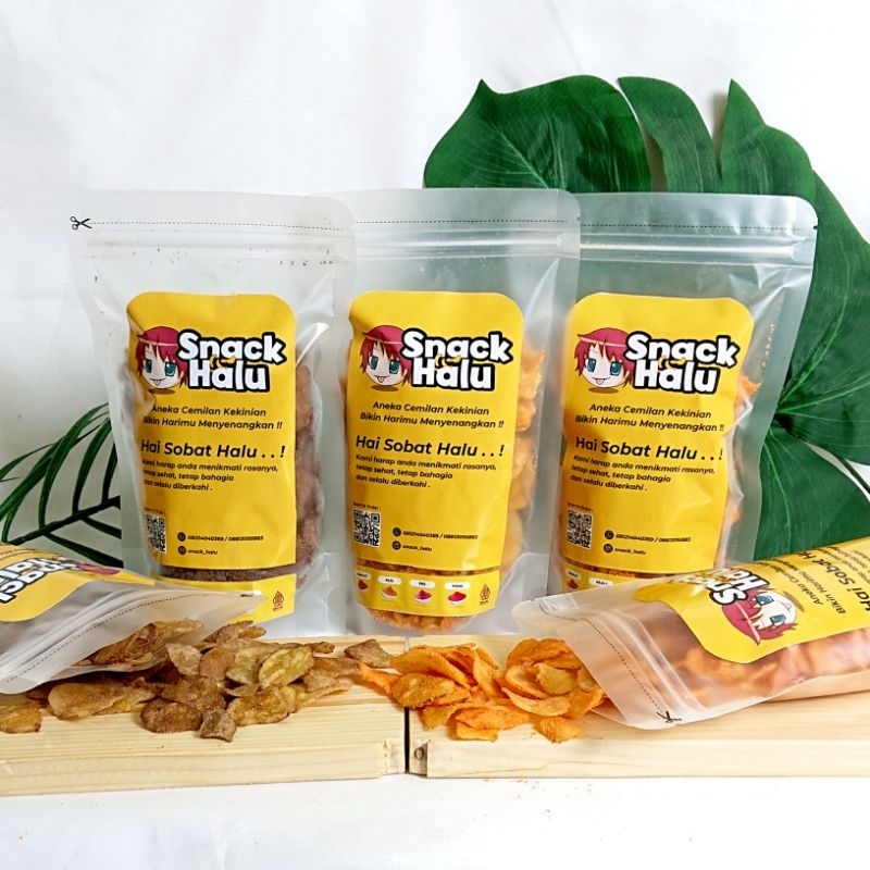 

Keripik Pisang Premium Varian Rasa 150g - Banana Chip Snack Halu