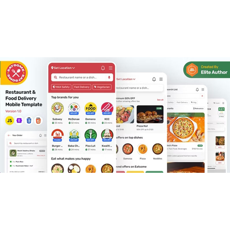 Food & Grocery Delivery Mobile Template HTML5