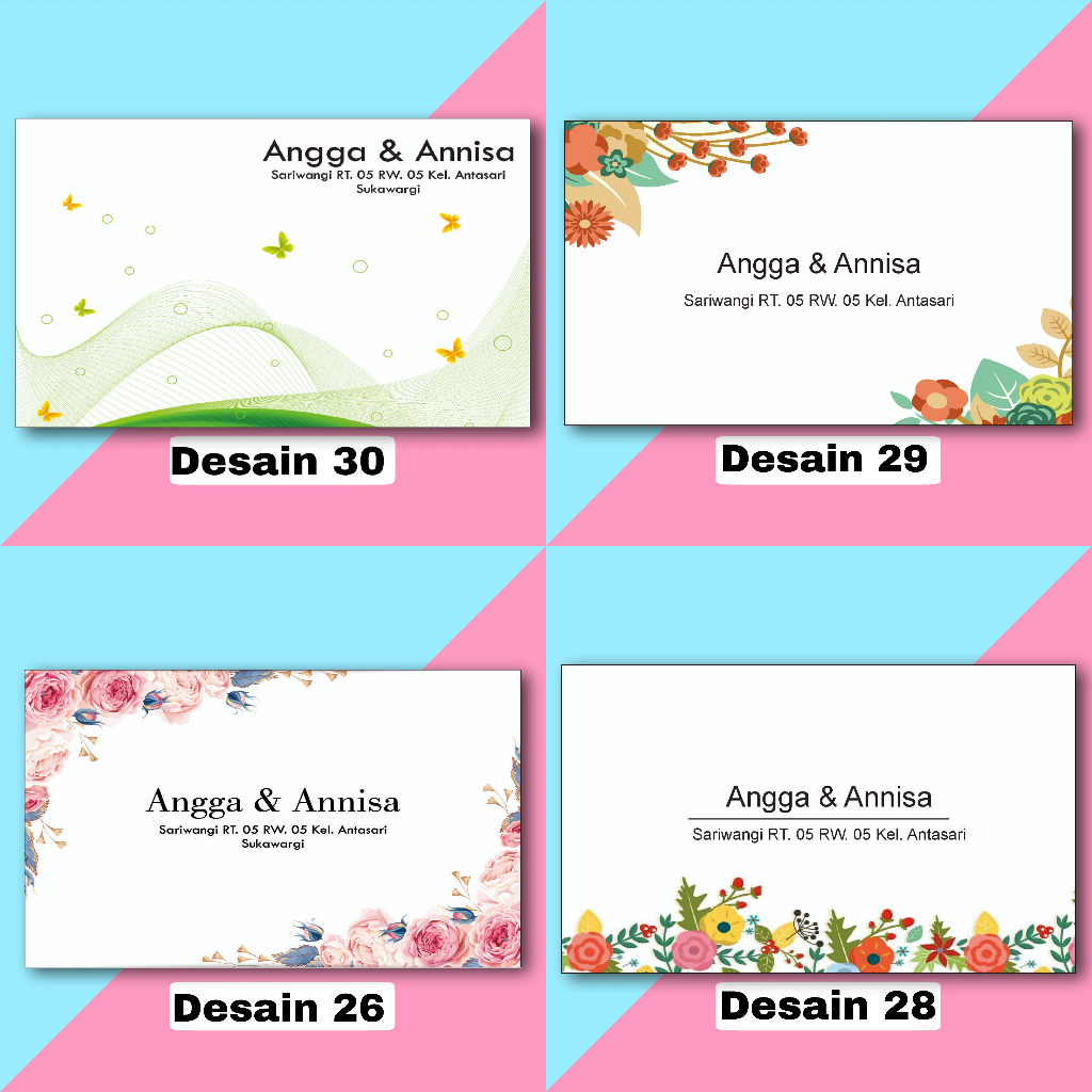 

Amplop Custom Nama Kondangan Design Bunga Besar 9x15cm Tebal 80gsm