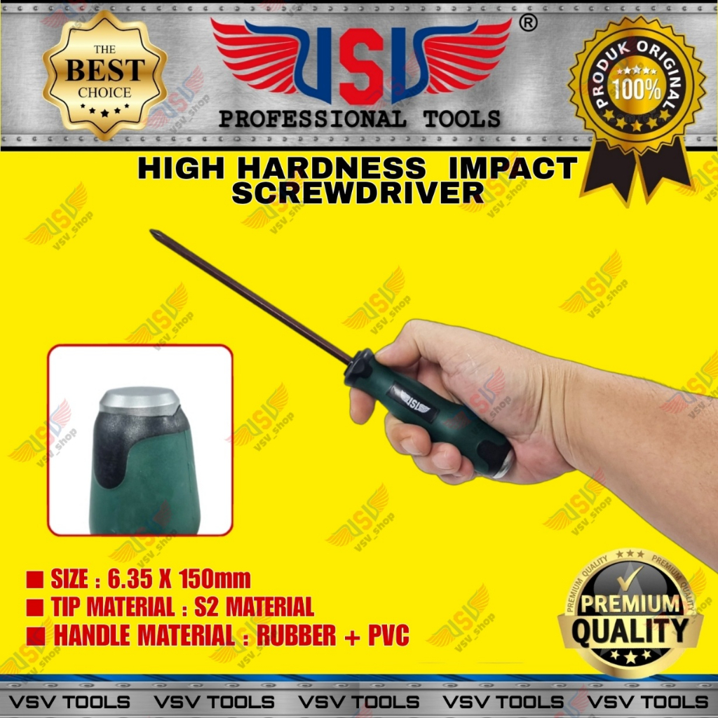 Obeng Ketok Obeng Getok Go-Thru Screwdriver 6x100mm (+/-) S2 Material