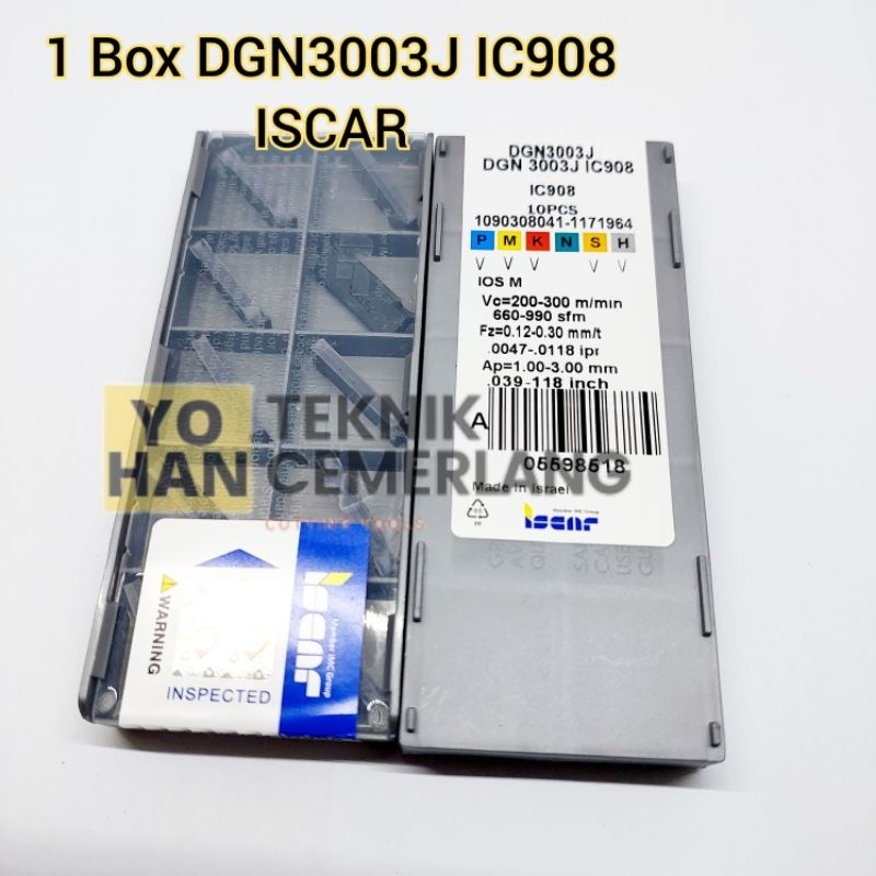 Iscar Insert Potong DGN3003J IC908 3mm Iscar Cocok Holder Bubut DGTR Insert Carbide