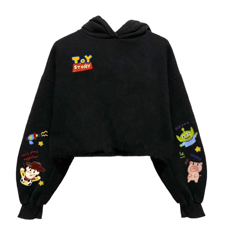 Sweater Crop Hoodie WOODY AND ALIEN Fleece (LD 110, P 48)