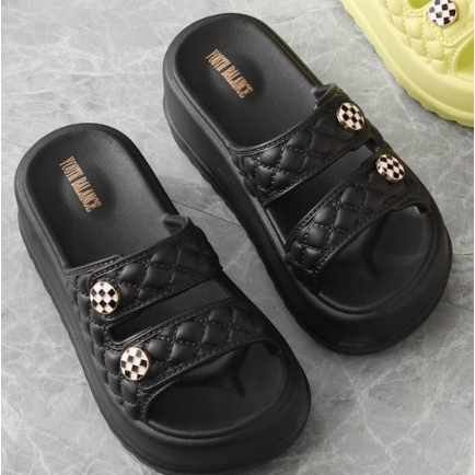 Awet Sandal Selop Karet Jelly Wanita Import Balance Hak Tinggi 6018