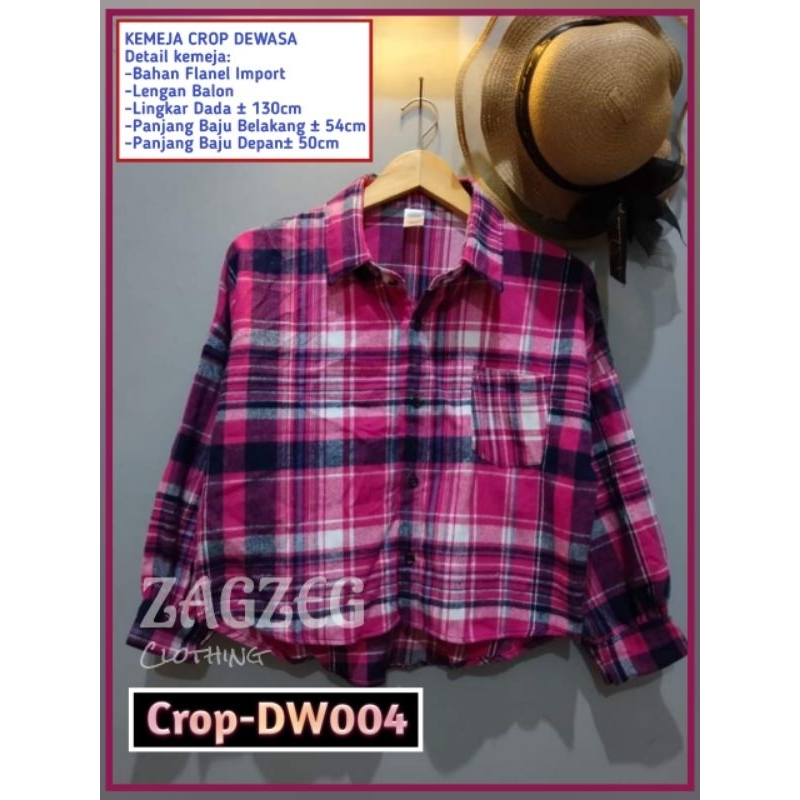 Cod Murah Atasan Kemeja Tartan Flanel Crop Top Wanita Outer Batwing Tamara Kemeja Flannel Cewek Kotak Kotak Oversize Lengan Balon