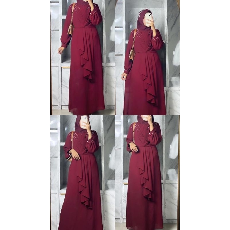 FREE SCRUNCHIE READY STOCK SARA DRESS / GAMIS PAYET PREMIUM / GAMIS KONDANGAN