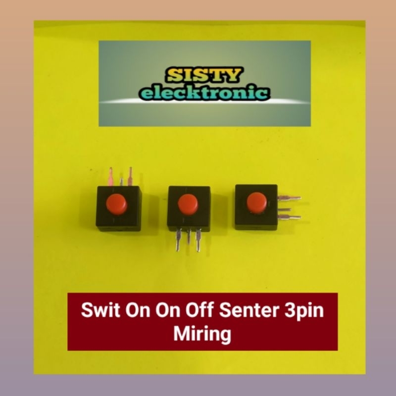 Saklar Skakel switch on on off Senter kepala 3 kaki/pin Miring