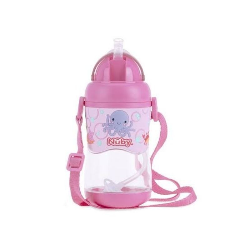 Nuby 1 PK Tritan Flip It With Straw 400ml / Botol Minum Anak