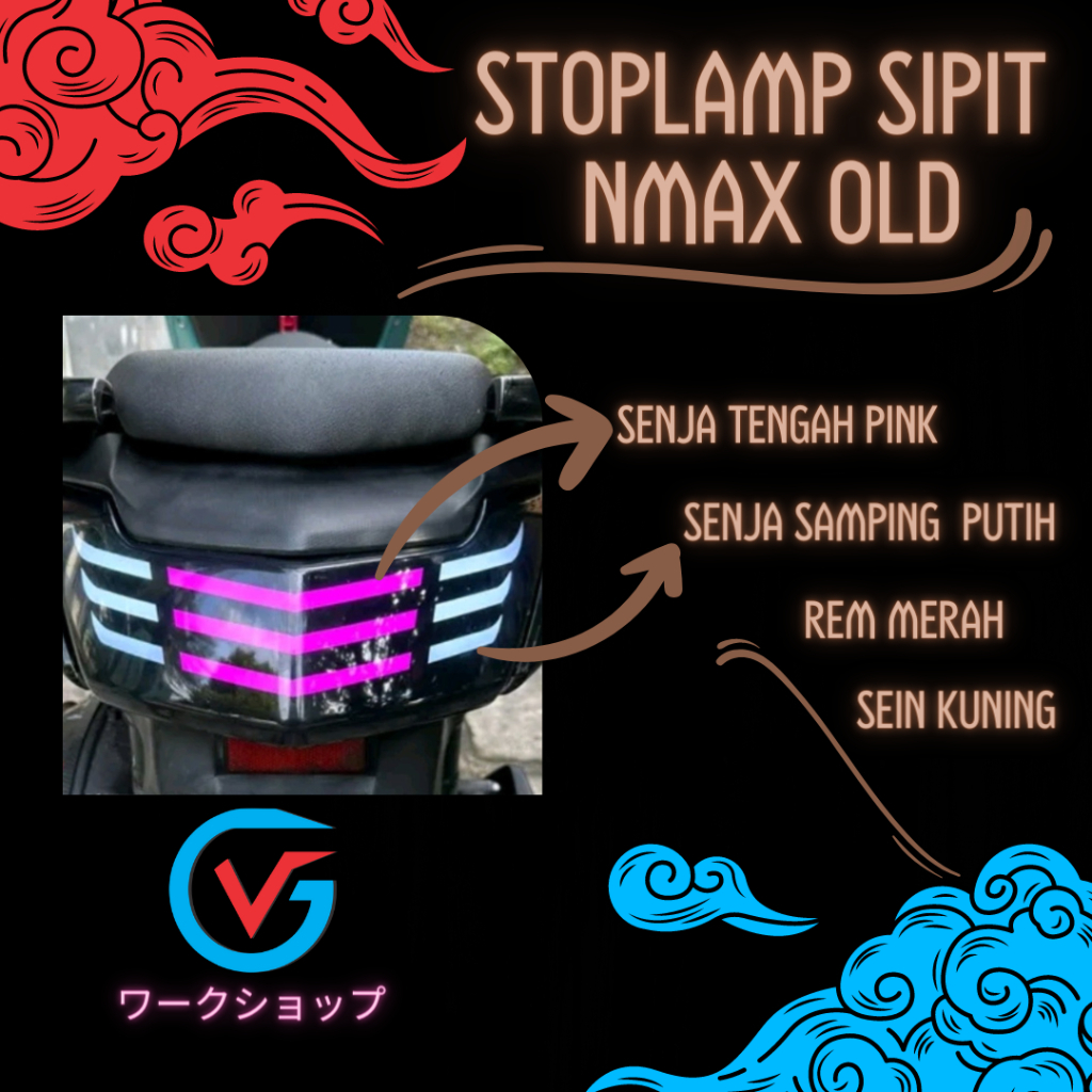 Lampu Stoplamp Nmax Old Pink Putih Modifikasi Model Sipit