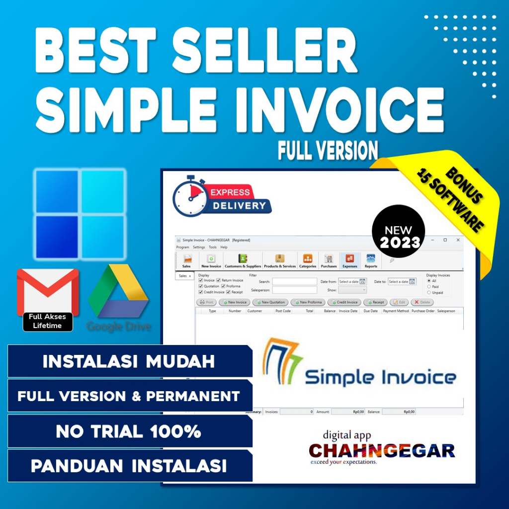 SimpleSoft Simple Invoice 2023 Full Lisensi Lifetime Software untuk membuat invoice penjualan