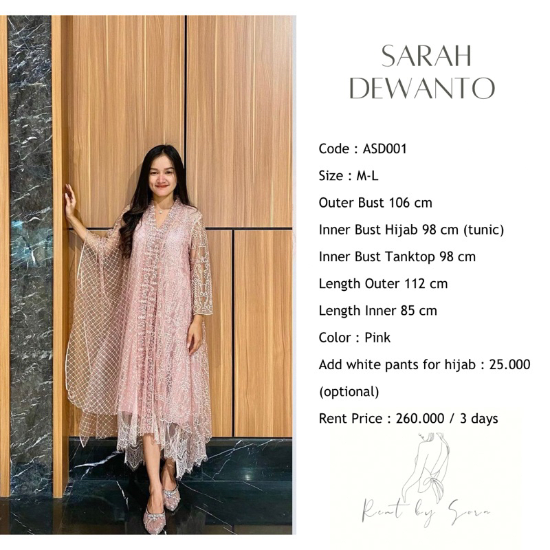 SEWA / RENTAL DRESS KONDANGAN SARAH DEWANTO ASD001