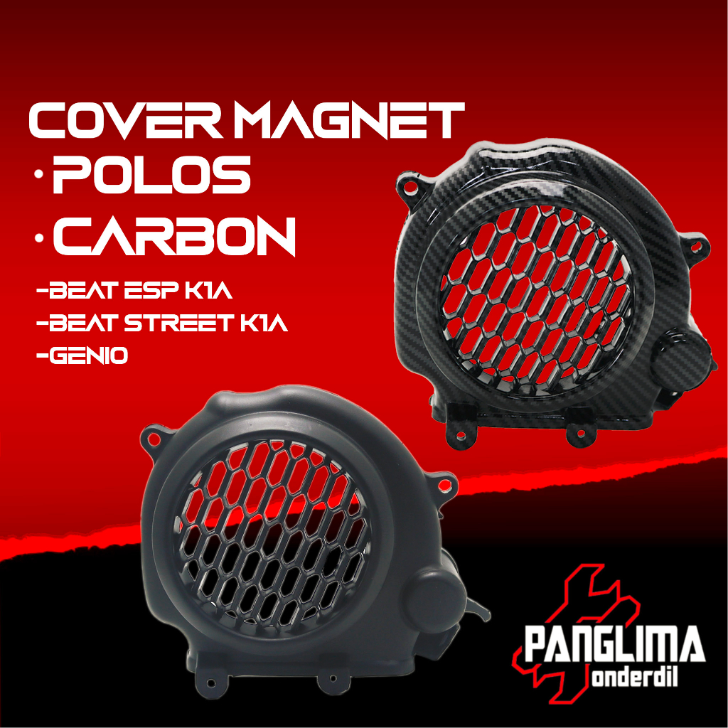 Cover Kipas Magnet Beat eSP New-Street K1A &amp; Genio Tutup Pelindung Magnit Mesin Karbon-Carbon