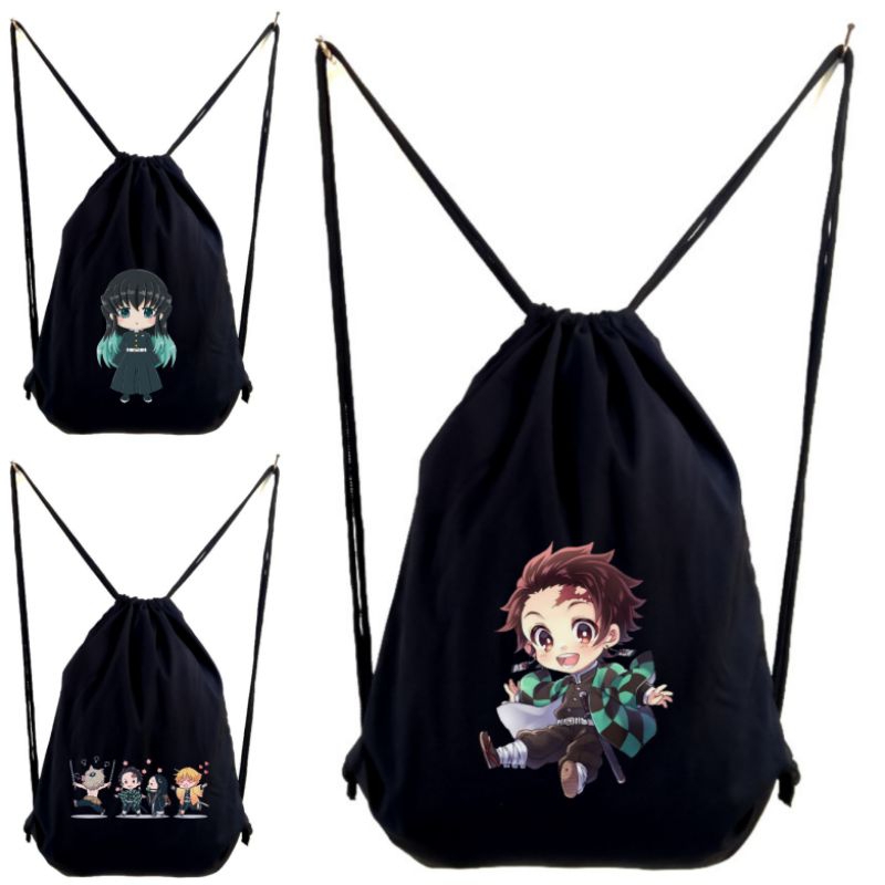 Stringbag DTF Full colour Anime jepang Demon Slayer Series tas ransel serut drawstring sekolah kuliah kampus viral || Kiiyoomii ||