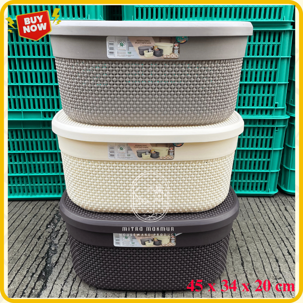 SALE!! ORIMONO KERANJANG SERBAGUNA TUTUP GREEN LEAF 3309 STORAGE BOX MULTIFUNGSI MURAH