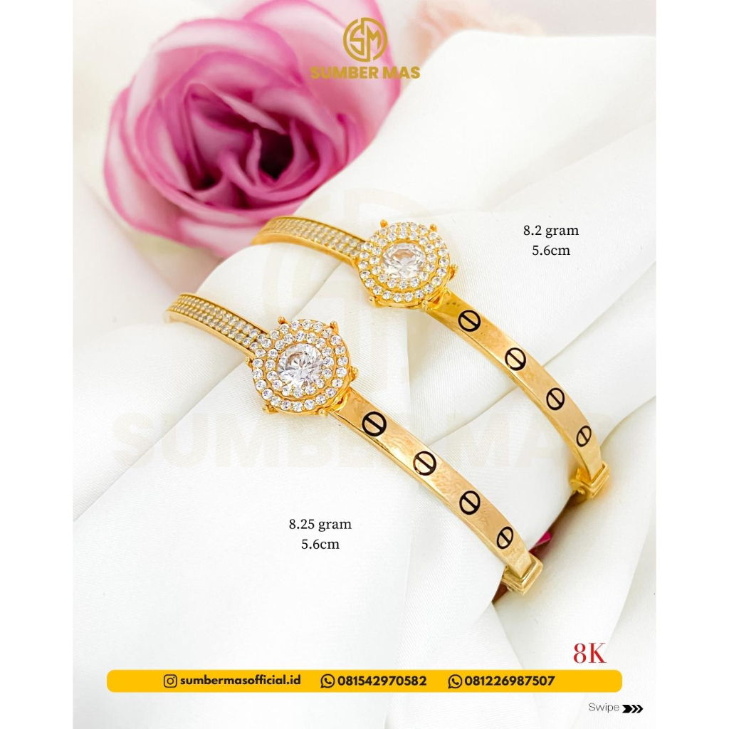 GELANG DOUBLE MOTIF FASHION 8K - SUMBER MAS