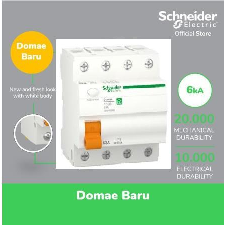 SCHNEIDER ELCB RCCB DOMAE 40A 4P 300MA ORIGINAL