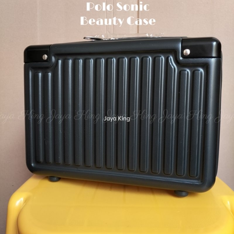 Beauty Case 14 12 Inch Polo Sonic Sudut Aluminum Koper Kabin Mini Fiber Travel Bag Kosmetik