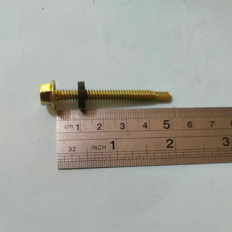 10 pcs baut baja ringan 12 x 50. drilling roofing galvalum. harga per 10pcs