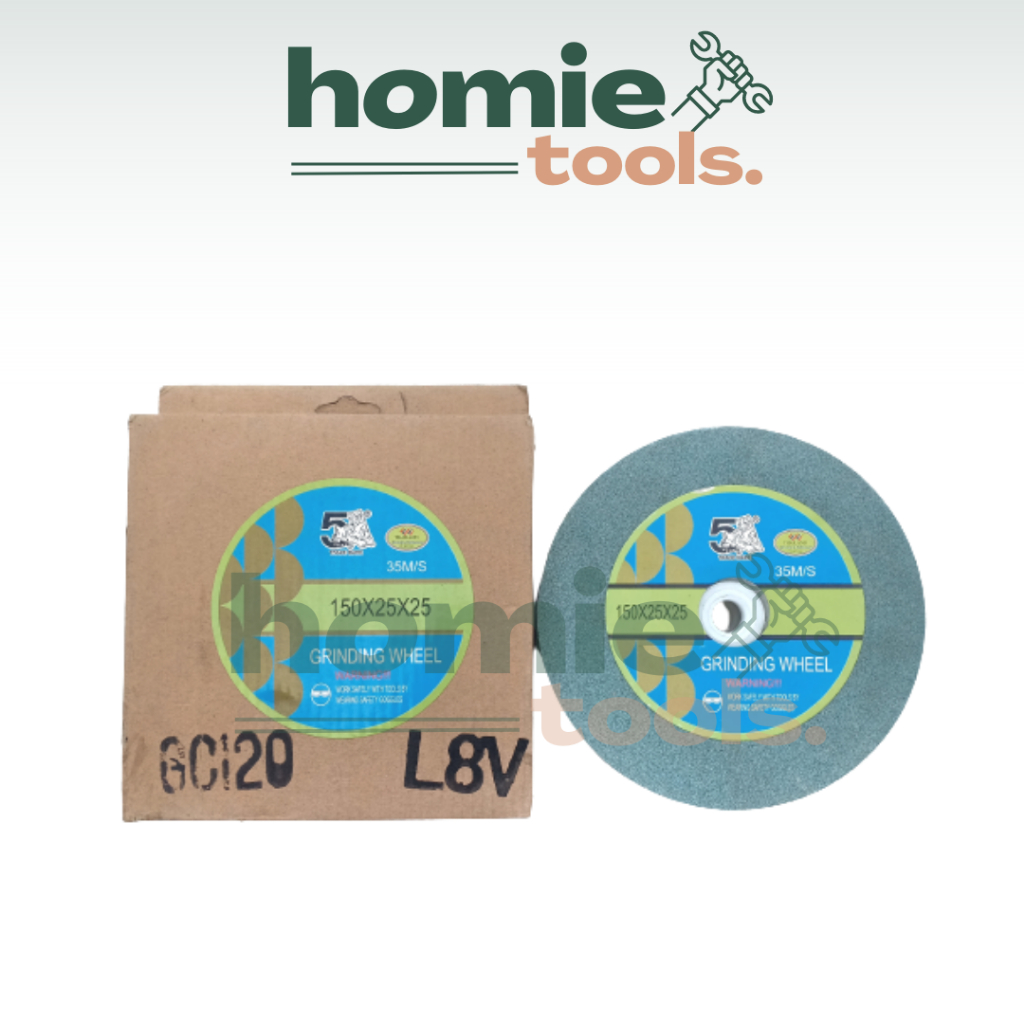 Batu Grenda Grinda Gurinda Poles Asah Duduk Hijau Ijo Ijau Ukuran 6 Inch 6" 150 mm Kekasaran Kasar G