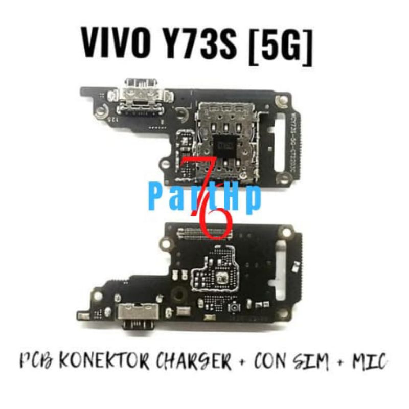 Ori CT Konektor PCB Connector charger Mic + Vivo Y73S 5G - Pcb papan charger