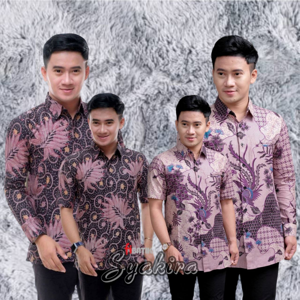 TERBARU Couple sweet || couple batik ayah dan anak cowok BATIK PRIA MODERN UNGU Batik Premium//Kemej