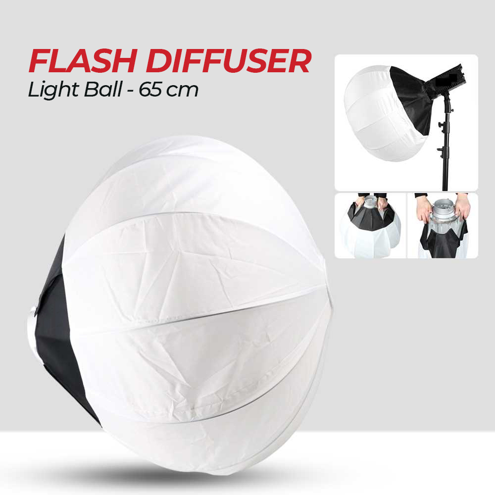 Flash Diffuser Softbox Studio Photography Light Ball 65 cm - 1355 - Black White