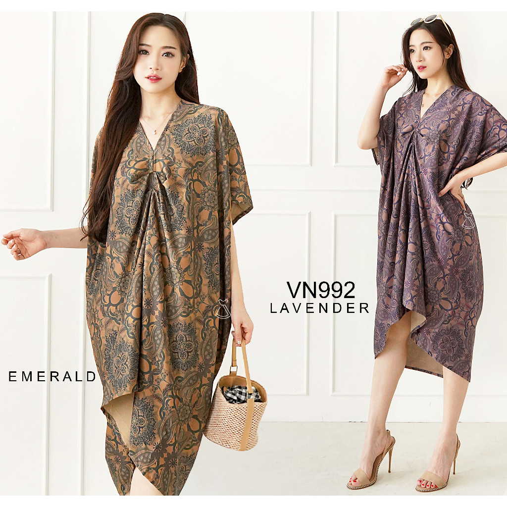 VN992 - DRESS BATIK KAFTAN BATIK KANTOR WANITA KAFTAN MURAH LEBARAN HARI RAYA