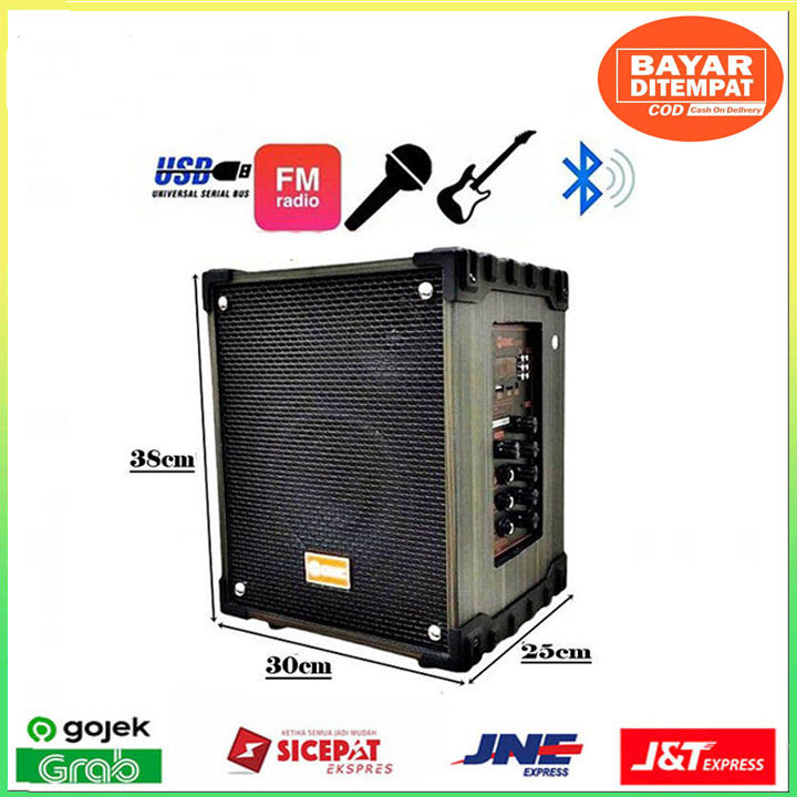 Speaker Bluetooth GMC 899Q Support Gitar Plus 2 Mic Wirelles