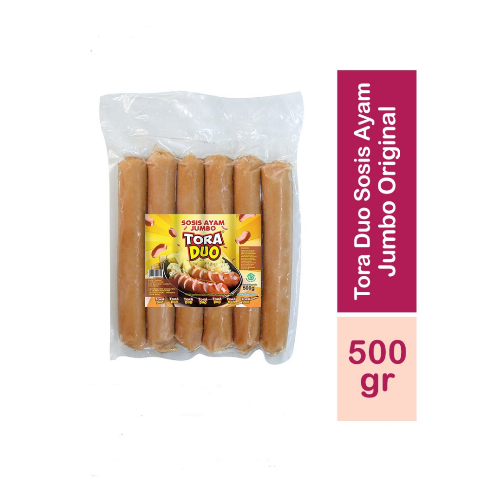 SOSIS BAKAR JUMBO MINI ORIGINAL TORA DUO 500GR ISI 13PCS HALAL CHICKEN SAUSAGE TORADUO