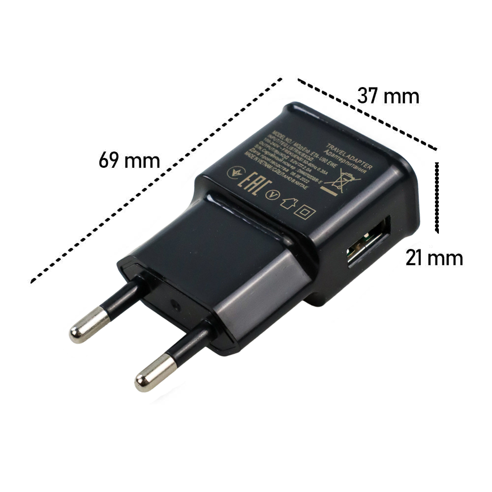 Travel Adaptor USB Charger 5V 2.0A for Smartphone - ETA-U90EWE