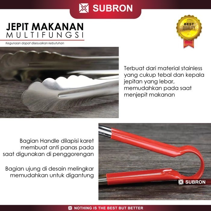 Subron Jepitan Kue Penjepit Makanan Warna 14 Inch Food Tongs Capit R14