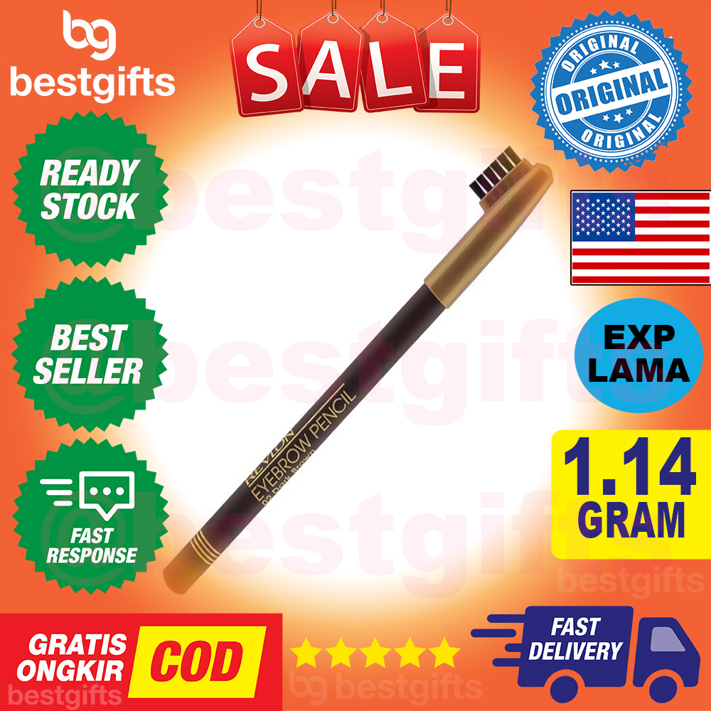 REVLON EYEBROW PENCIL WITH BRUSH (pensil alis waterproof dengan hasil natural)  1.14 GRAM - DARK BROW