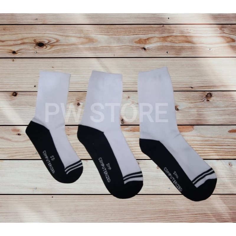 [12 Pasang] 1 Lusin Kaos Kaki Sekolah Hitam Putih SD SMP SMA Bahan Tebal GROSIR [Sekolah HP &amp; Hitam TPK PE COM KEMAS]