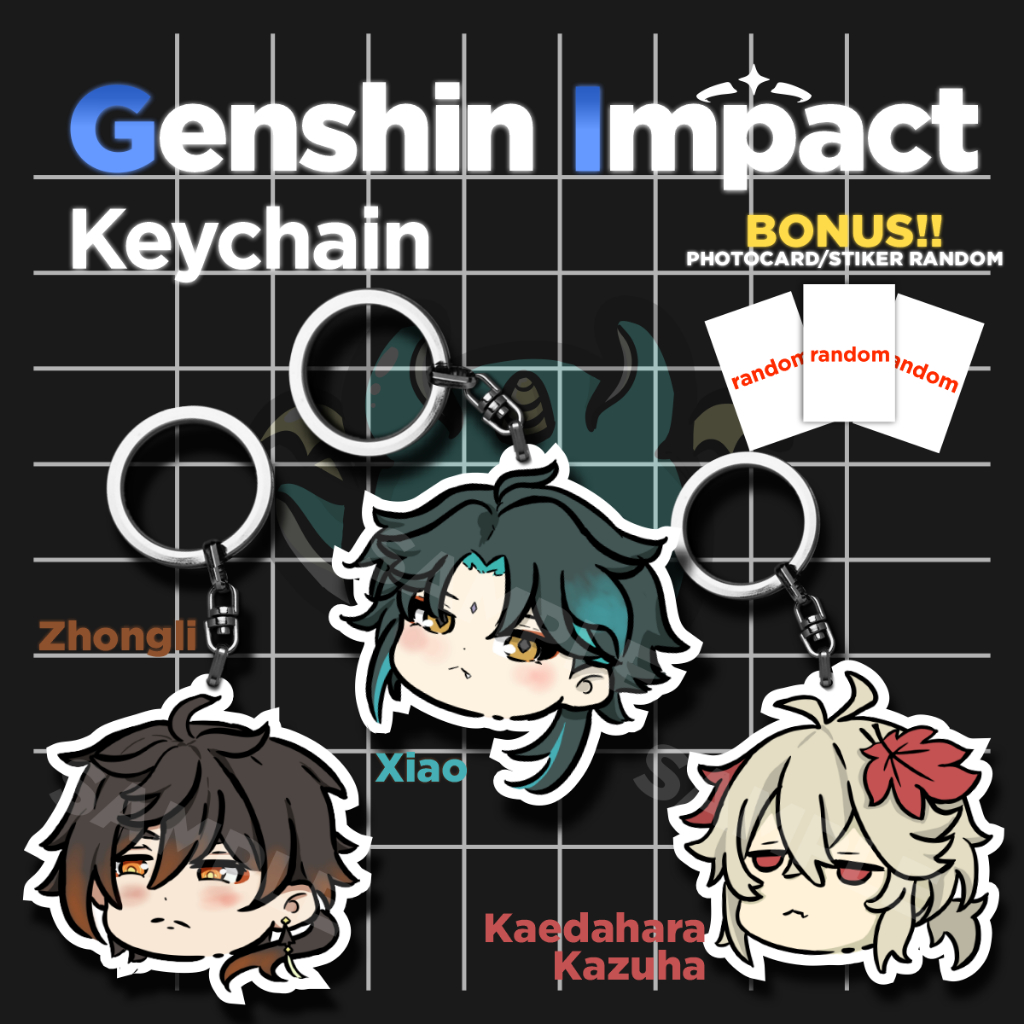 Gantungan Kunci/Keychain「Genshin Impact」Xiao Zhongli Kaedahara Kazuha