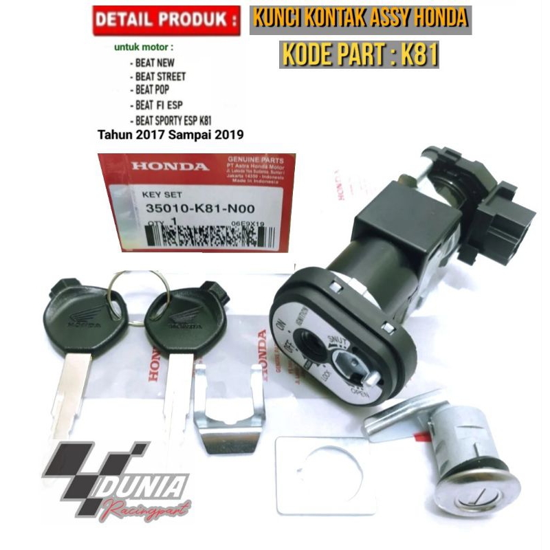 Kunci Kontak Set Beat Fi Esp 2017-2019 Beat Street Beat Pop Set Jok Belakang K81 Bintang Jaya Motor