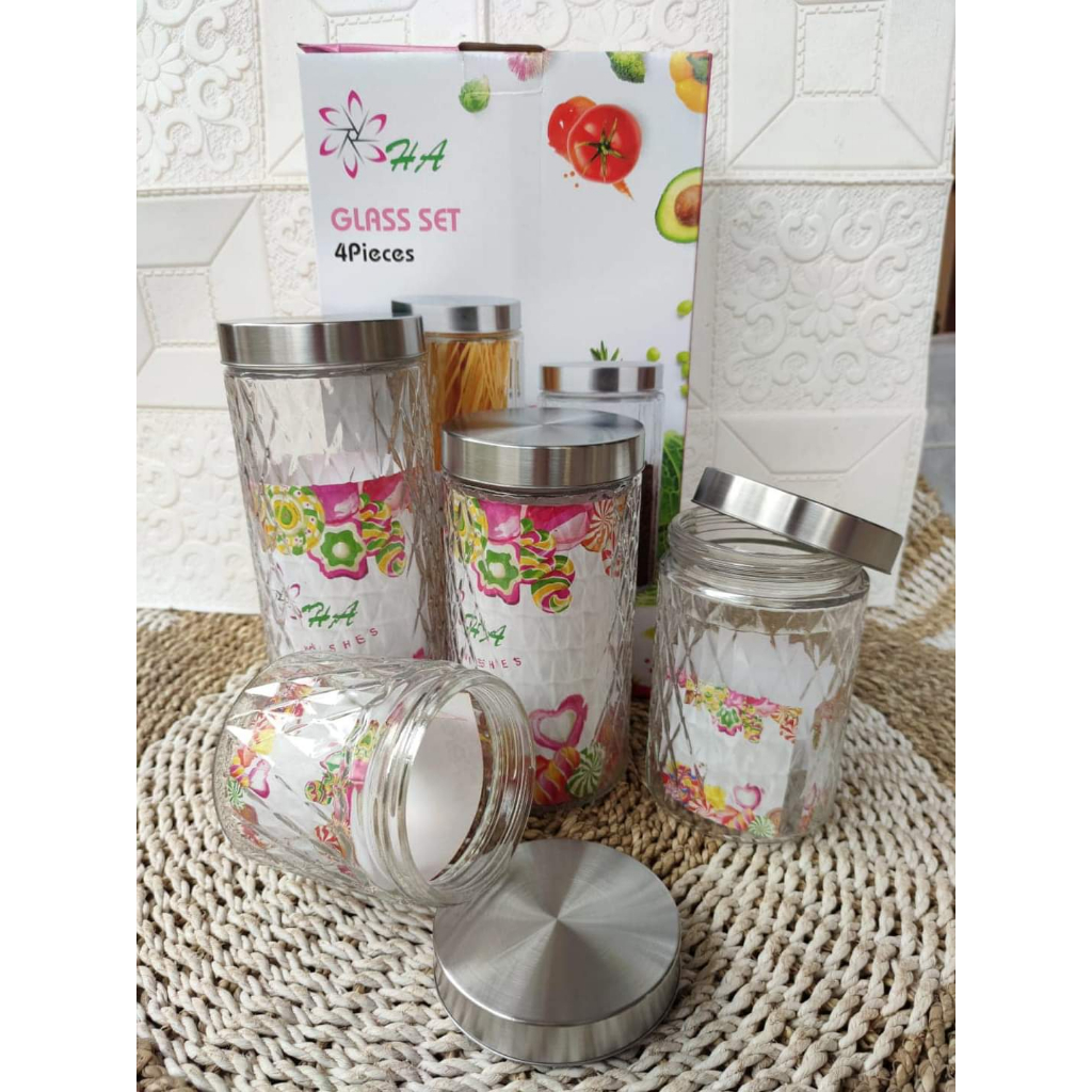 Toples kaca 1 set isi 4/toples ha/toples beling 1 set
