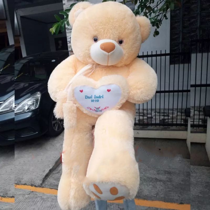 Teddy Bear syal telapak 1,2 meter (gratis ukir nama)