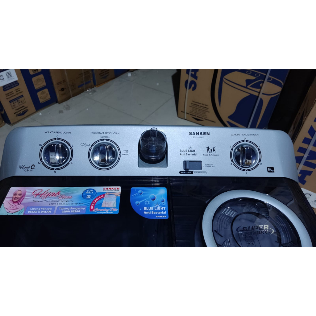 MESIN CUCI SANKEN TW 928 HGY 9KG 2 TABUNG TW-928HGY 9KG X-TOR