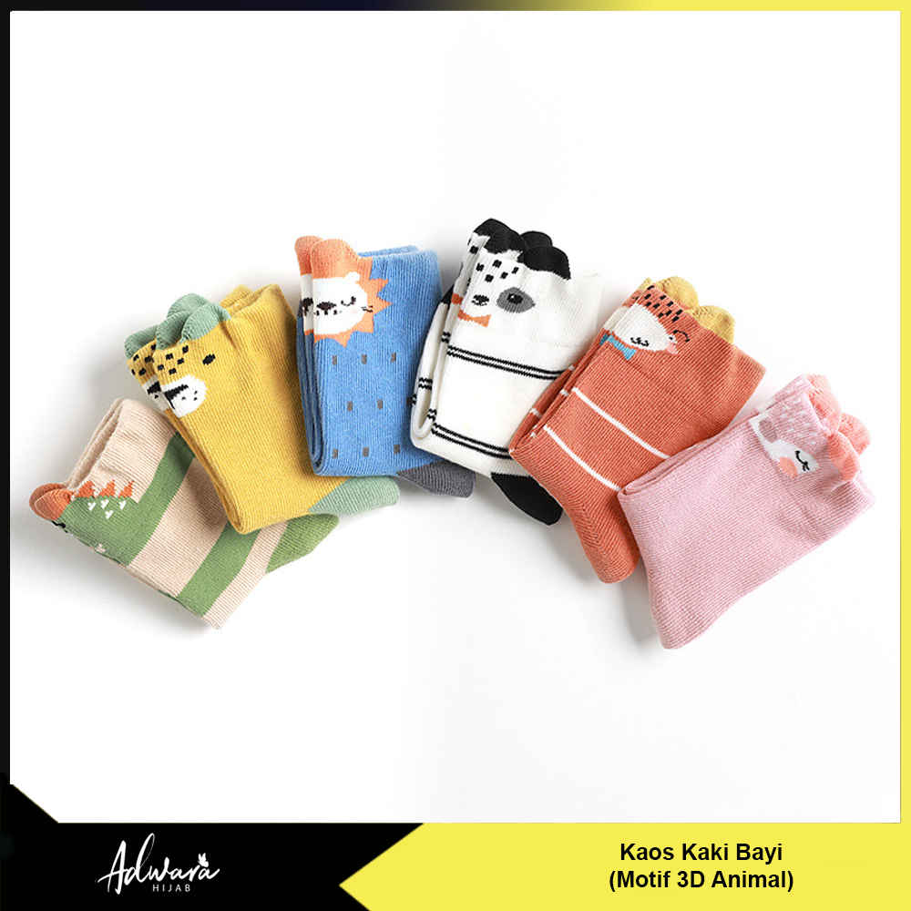 Kaos Kaki Bayi Anti Selip Motif Animal Cute Panjang Sebetis Anak Kualitas Import