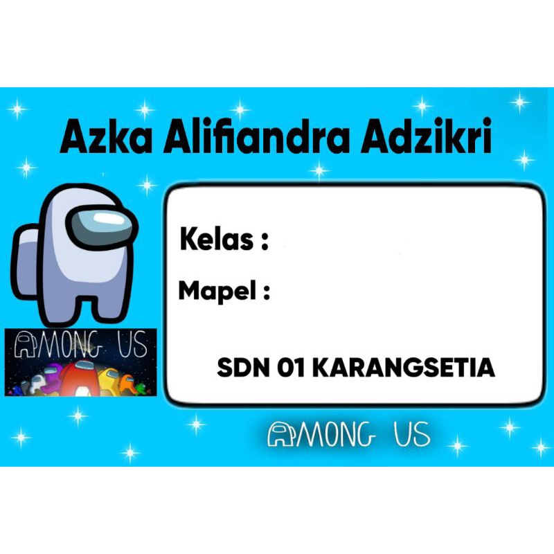 

(ISI 50 PCS) STICKER BUKU SEKOLAH MOTIF IMPOSTOR