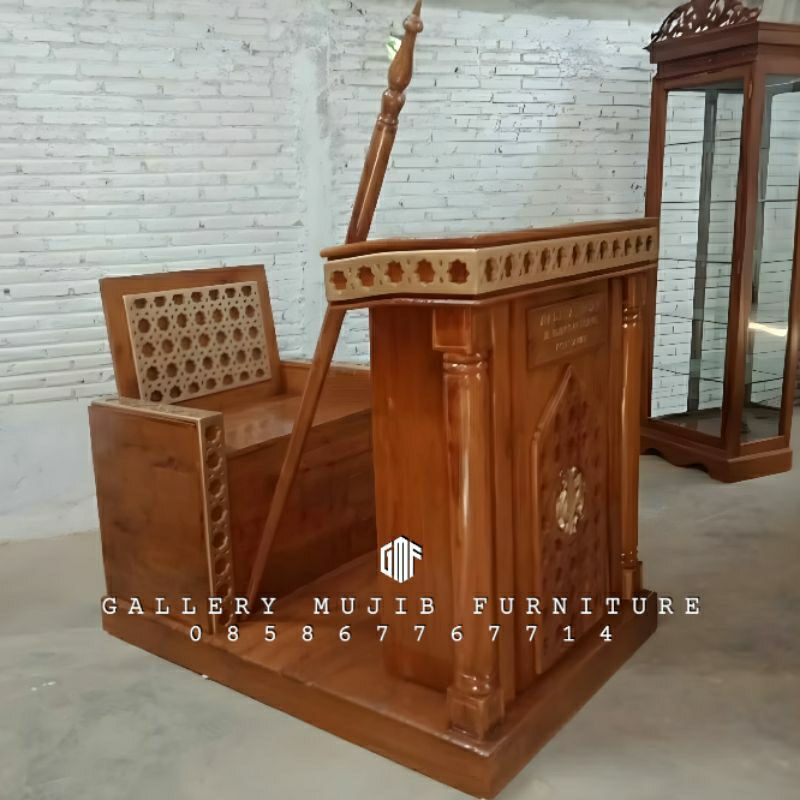 mimbar masjid duduk mimbar masjid minimalis modern mimbar masjid kayu jati Jepara