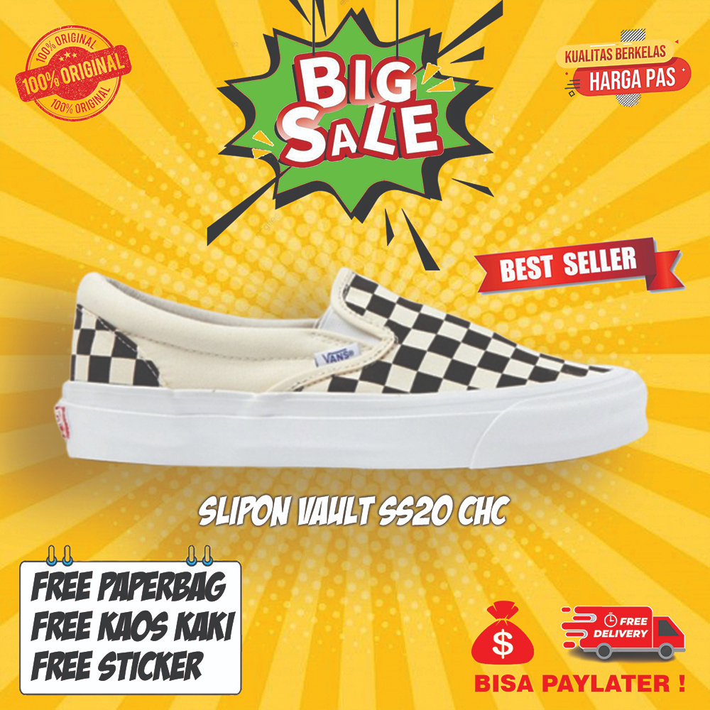 [SALE] VANS SLIP ON VAULT OG SS20 CHECKERBOARD BW BNIB | VANS SLIP ON | VANS VAULT | VANS | VANS ORI