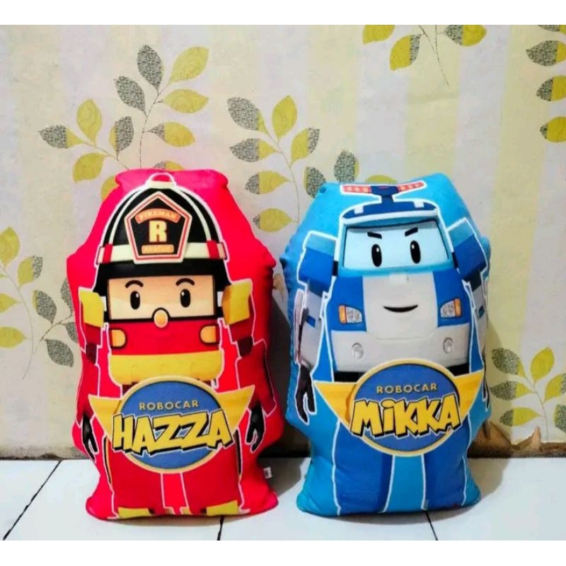 BANTAL ROBOCAR POLI PRINTING (FREE UKIR NAMA) / BONEKA ROBOCAR POLI CUSTOM NAMA