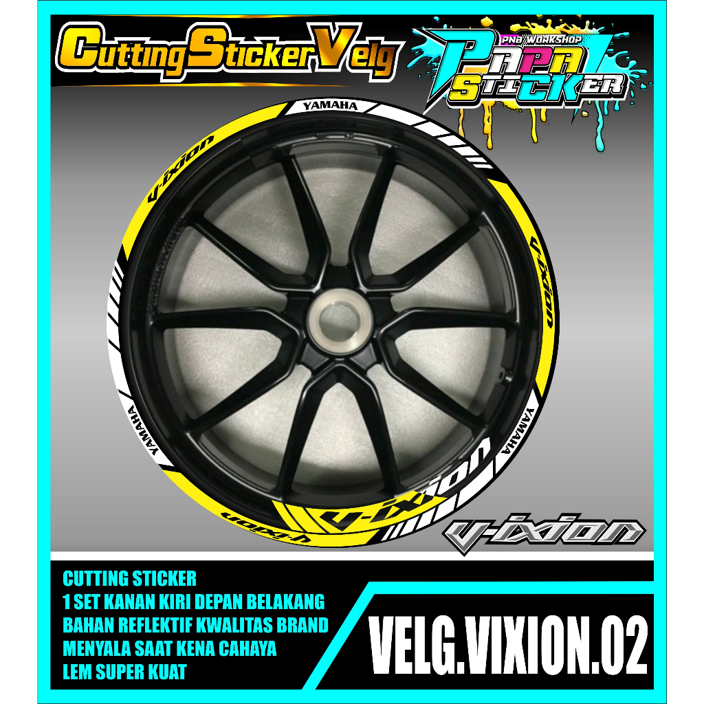 STIKER VELG VIXION  CUTTING STICKER VELG VIXION  CUTTING VARIASI YAMAHA VIXION LIS BAN/VELG 02